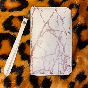 Rue21 white and silver marbled wallet